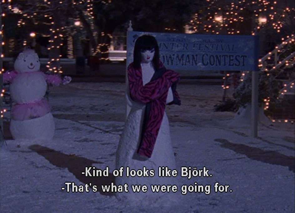 Bjork-Snowwoman-Bracebridge-Dinner-Gilmore-Girls